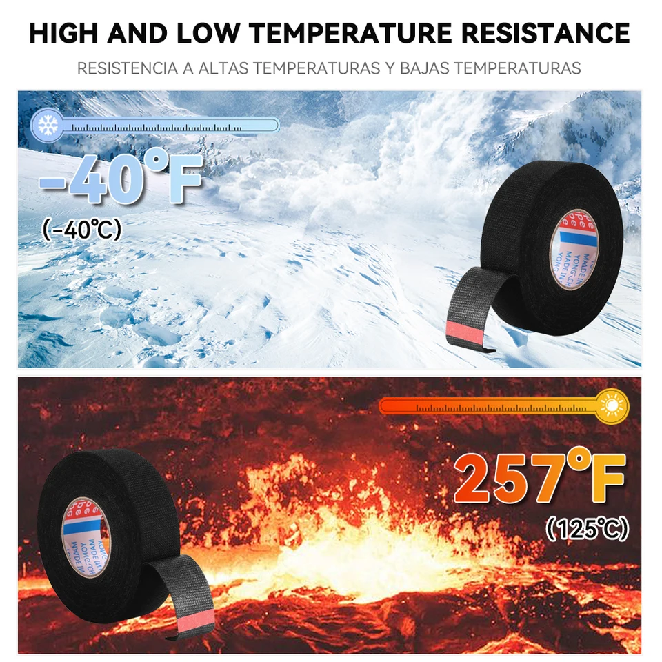 2 Rotoli Nastro Isolante Tessuto - 15m X 19mm, Resistente Calore E Usura, Per Auto E Casa - Foto 10