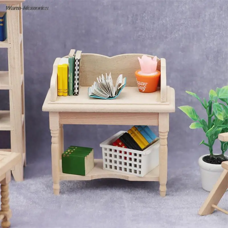 

1:12 Dollhouse Furniture Wooden Desk Miniature Kids Pretend Play Toy