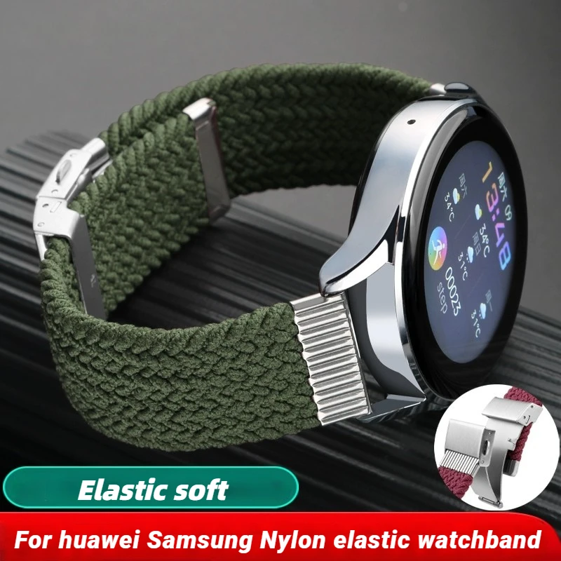 

20mm 22mm Nylon elastic strap For Huawei GT 2 3 46mm Wrist band Watch 3 GT2 Pro GT2e Samsung Quick release men women Bracelet