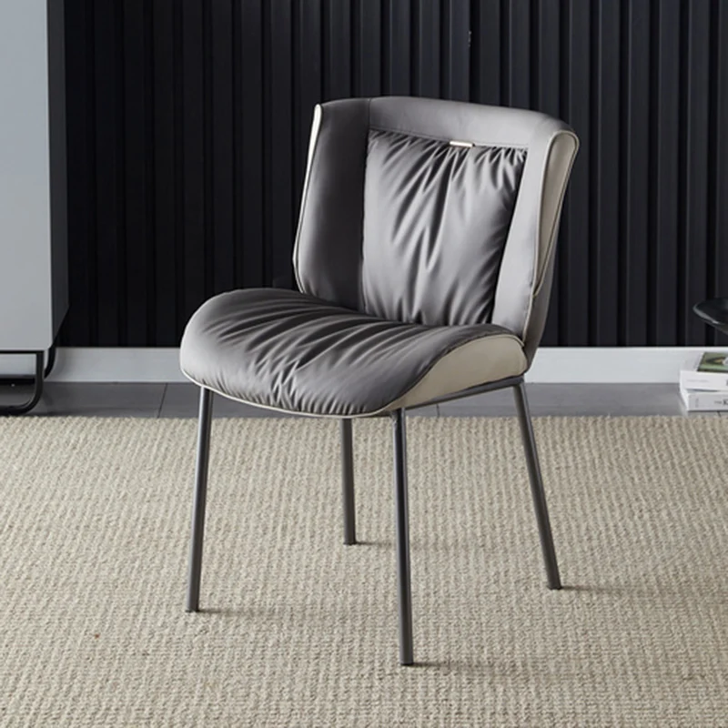

Waterproof Beautiful Dining Chairs European Leather Luxury Trendy Ergonomic Dining Chairs Upholstered Single Meuble Furnitures