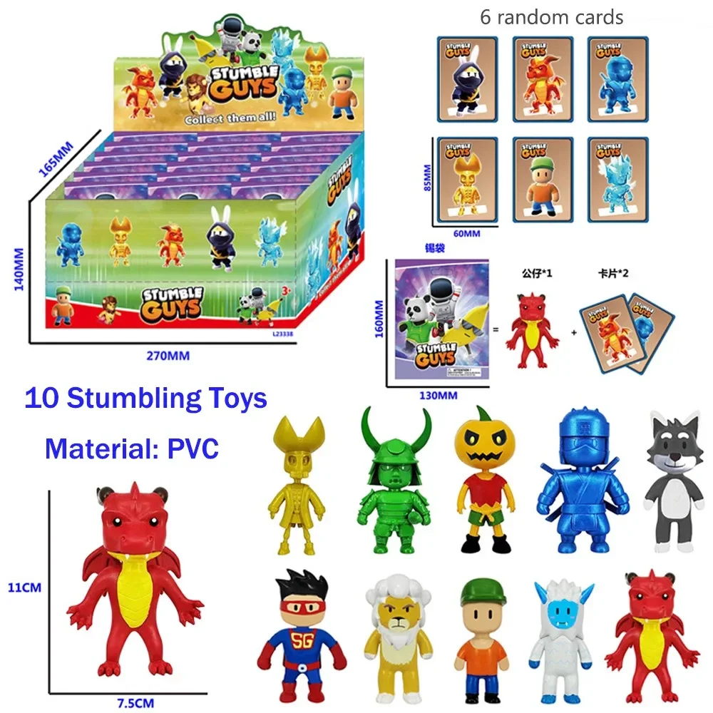 thumbnail image 1 of Treingi 2024 Juguetes de PVC al azar Stumble Guys Juego de cartas Modelo Stumble Guys Personajes Anime Acción y figuras de juguete Set, 1 of 5