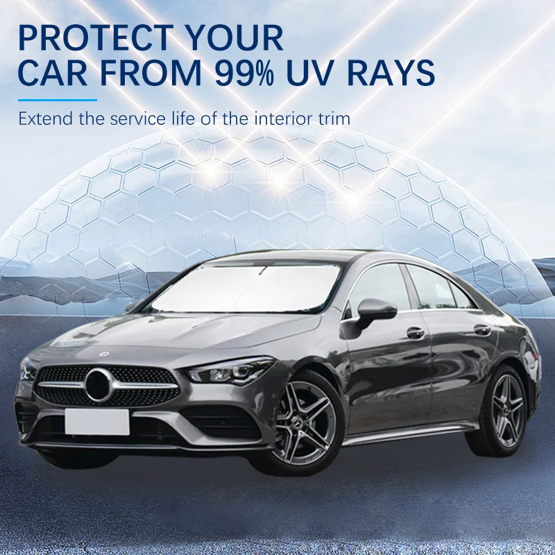 Car Windshield SunShade Sun Visor Foldable Parasol Blocks UV Rays For Mercedes Benz CLA Class W177
