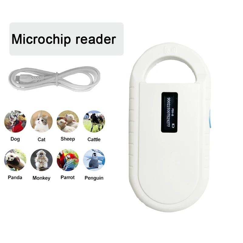 FDX-B Pet Scanner ISO11784/5 Pet ID Reader 134.2Khz Chip Transponder RFID Handheld USB Dog Cat Microchip Scanner pet microchip scanner