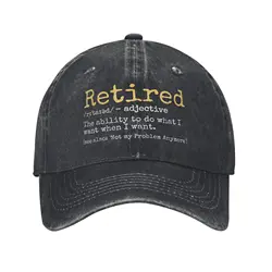 Fashionable Unisex Distressed Washed Snapback Cap - Funny Retirement Gag Baseball Hat - Adjustable (Black)
