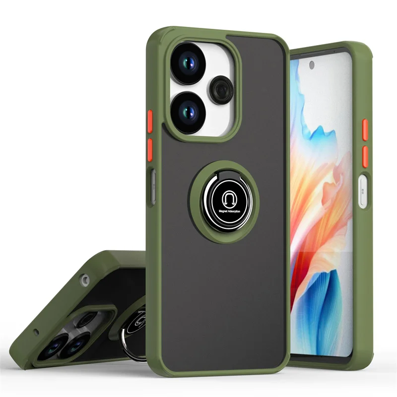 Armor Matte Shockproof Case with Magnetic Ring Holder & Stand Feature
