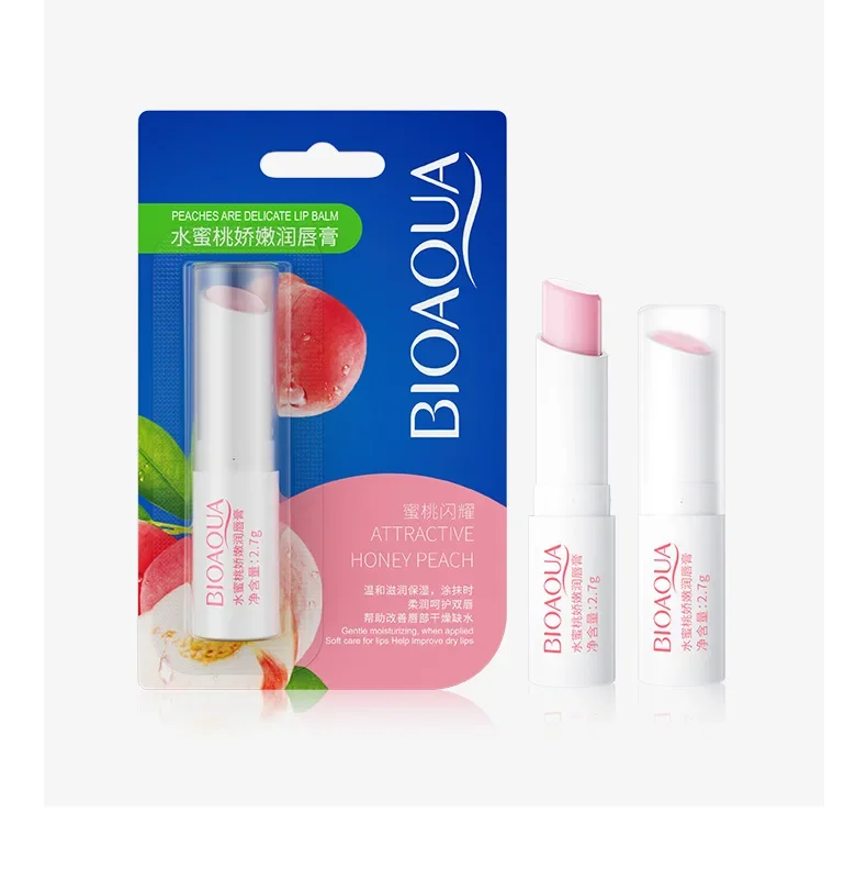 BIOAQUA Natural Aloe Moisturizing Lip Balm Colorless Refine Repair Lip Wrinkles for Woman Winter Lip Care 1 Pcs