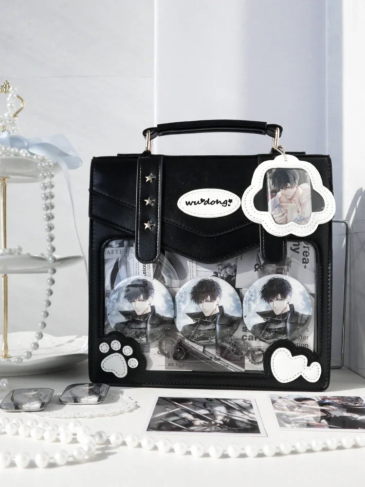 Cute Transparent Ita Mochila Original Daily Using Mochilas Mujer Square School Bag Sweet Kawaii  Backpack Crossbady Bolsos 3