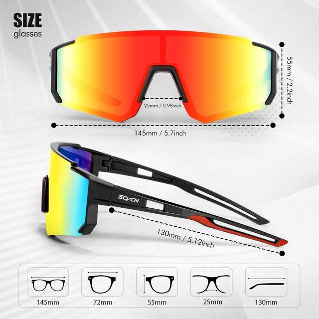 Scvcn New Fashion Sunglasses Men Women Bike Eyewear Sports Riding Glasses Bicycle Goggles Runing Drving Racing UV400 MTB Eyewear 6