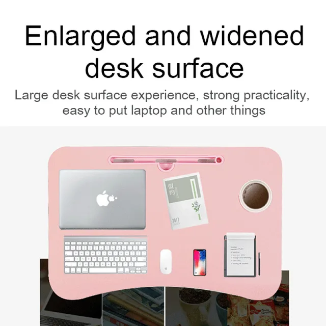 Household Portable Foldable Writing table lazy simple Dormitory  Study table Multifunctional Laptop Desk with Drawer for Bedroom 5