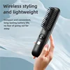 Mini USB Rechargeable Hair Straightener Brush, Portable Electric Straightening Comb with Lcd Display - Travel-Friendly Cordless 6