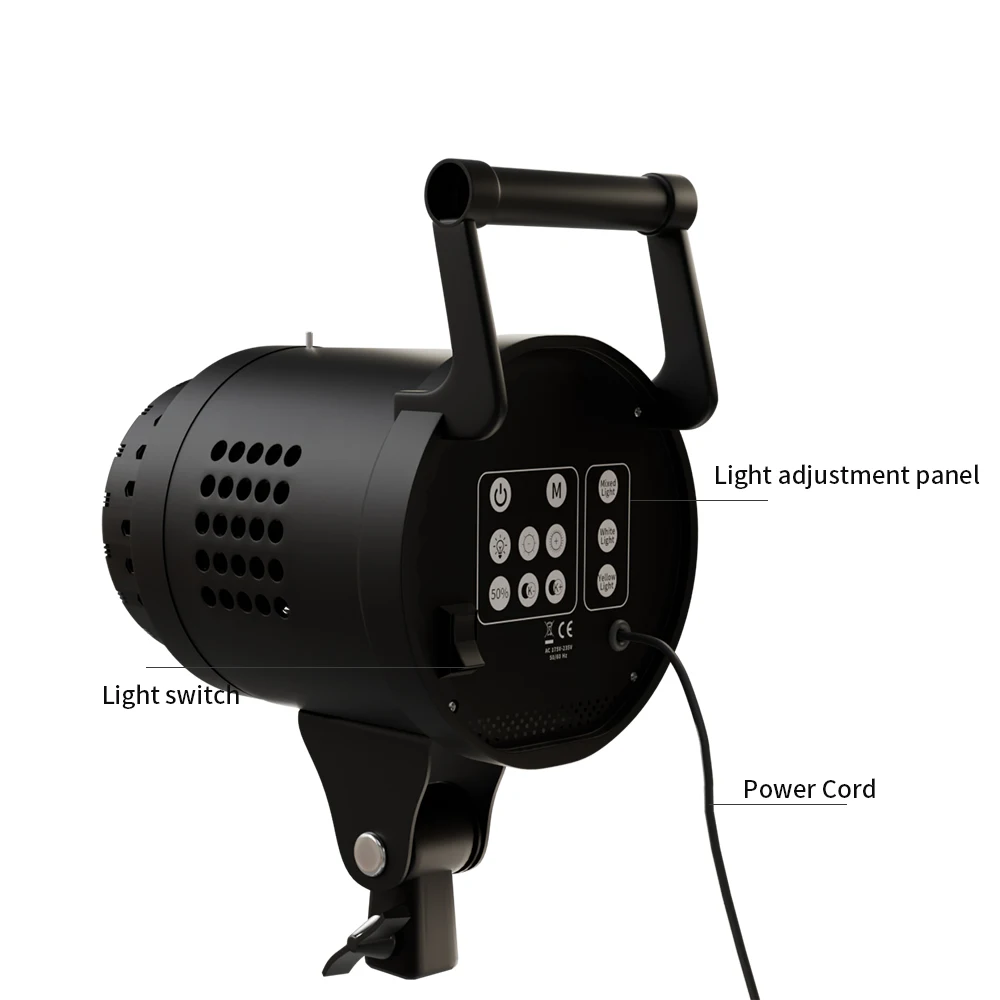 Bowens Light 135W Photography 3 Colors LED 110-220V Video Light Daylight-Balanced Lamp for Portrait Flash Studio Youtube Live — view 4