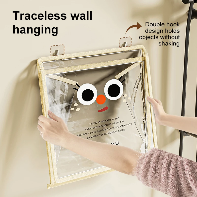UFORU Bathroom waterproof hanging bag Bathroom bath clothes storage bag storage shelf Dormitory toilet wall hanging artifact 4