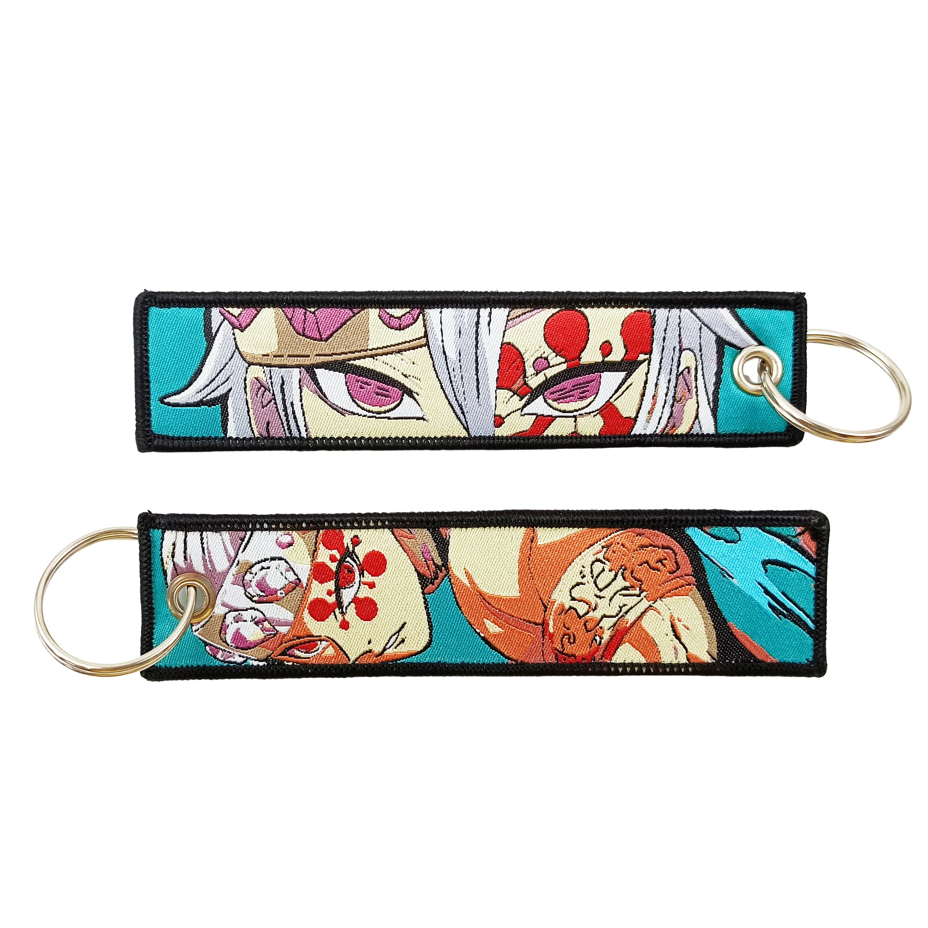 Embroidered Tag keys Car Keychains for Motorcycles Men Keyring Japanese Anime Women Men Novel Fashion Jewelry Accessories Gifts