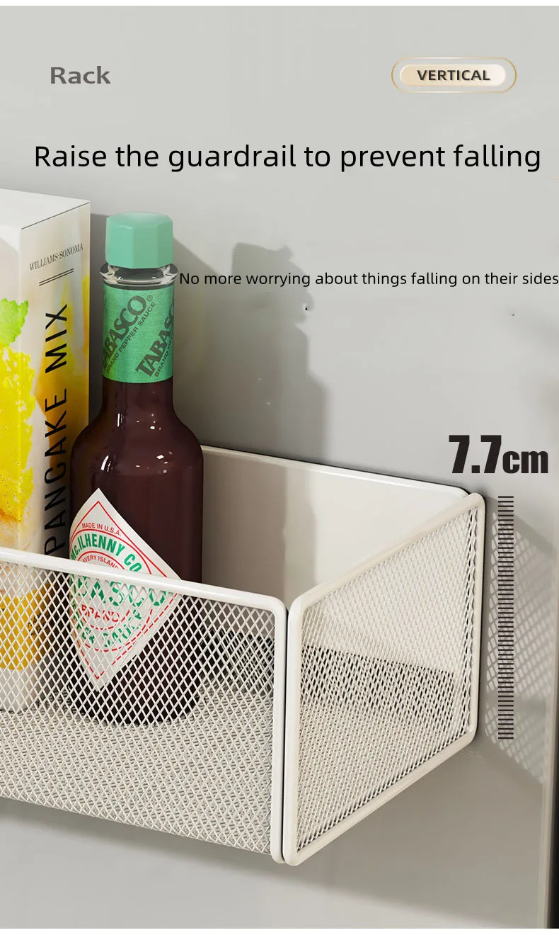 Description Picture 6 of itemHome Refrigerator Shelf Side Storage Magnetic Artifact Side Side Hanging Basket Basket Box Supplies Household Summary Holder