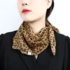 Fashion Leopard Print Square Silk Scarf 60x60cm Summer Thin Chiffon Shade Sunscreen Scarves Neck Guard Woman's Shawl V18 2