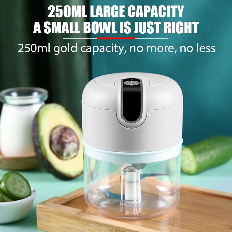 Electric Garlic Masher USB Rechargeable Meat Grinder Portable Vegetable Chopper Food Processors Home Kitchen Garlic Fruit Mincer 1