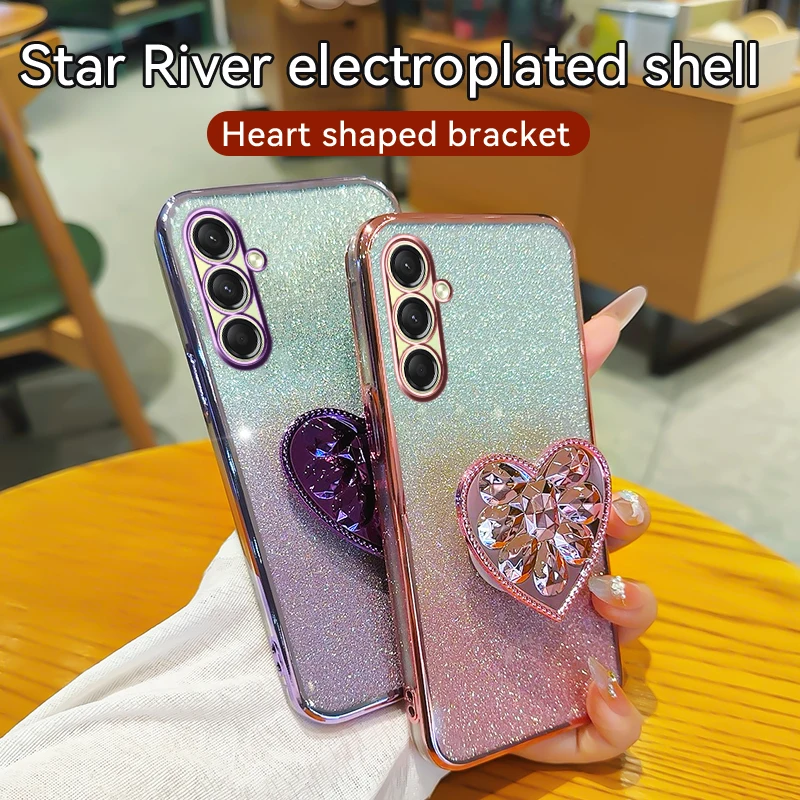 Gradient Glitter Plating Silicone Soft Back Cover