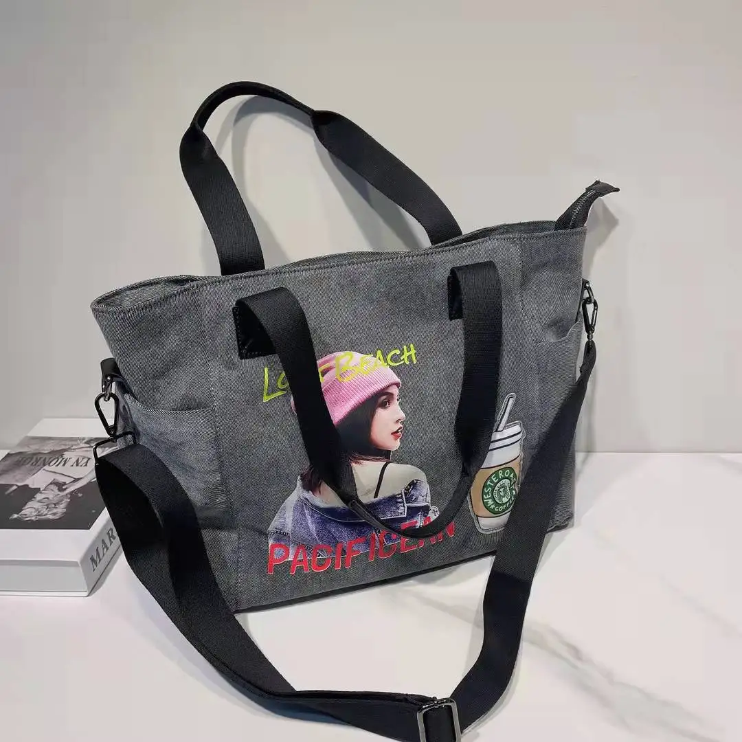

CFUN YA Luxury Totes Women's Bag Shopper Large Female Designer Handbag Soft Travel Denim Shoulder Bags For Women Messenger Pack