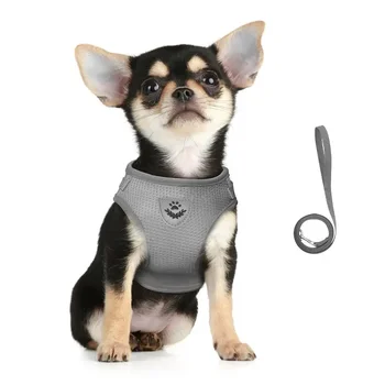 Cat Harness Lead Leash Set Adjustable Reflective Escape Proof Pet Mesh Vest Harness Puppy Dog Collar Small Dog Cat Pet Supplies 4