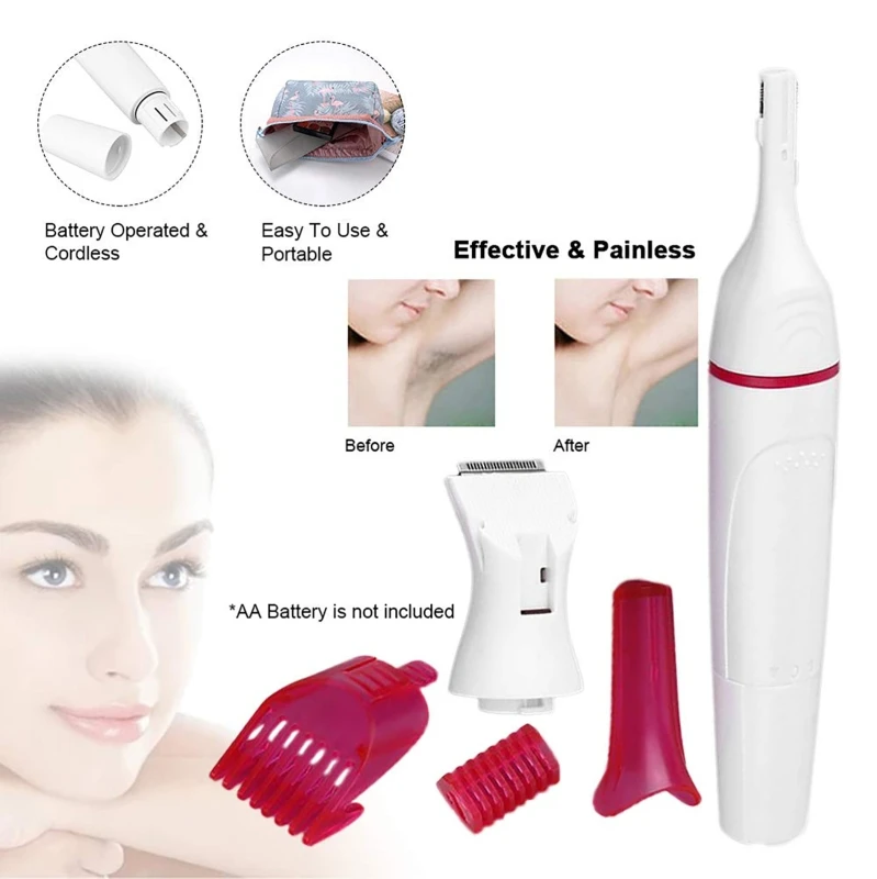 

Women's Painless Facial Hair Remover Battery Powered Electric Facial Hair Remover Portable Shaver for Cheeks, Chin, Arms A0NC