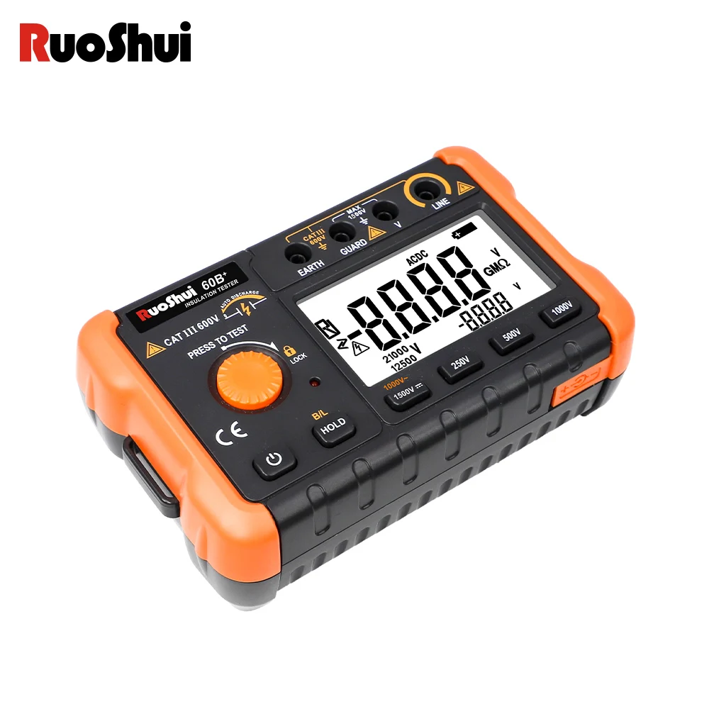 Victor 60B+ Digital Insluation Resistance Meter Ohm Tester Megometro Earth High Voltage Resistance Meter Tester Megohmmeter Tool