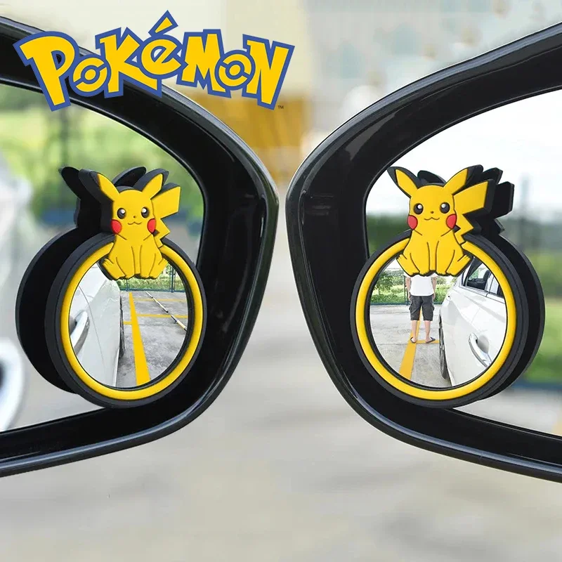 

Pokemon Car Blind Spot Mirror Pikachu Anime HD Rearview Mirrors 360Degree Adjustable Convex Wide Angle Auxiliary Reverse Parking