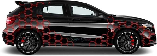 Auto Seitenaufkleber Waben Set Rauten Hexagon Auto Folie Seite Honeycomb  Muster