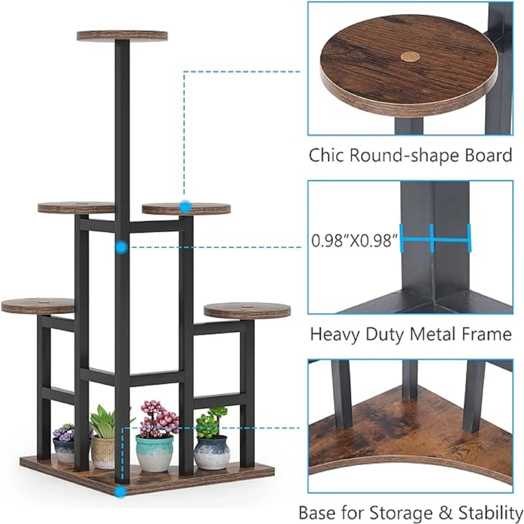 Tribesigns Corner plant stand Indoor 6 Tiered Plant Shelf Flower Stand Tall Multiple Potted Holder