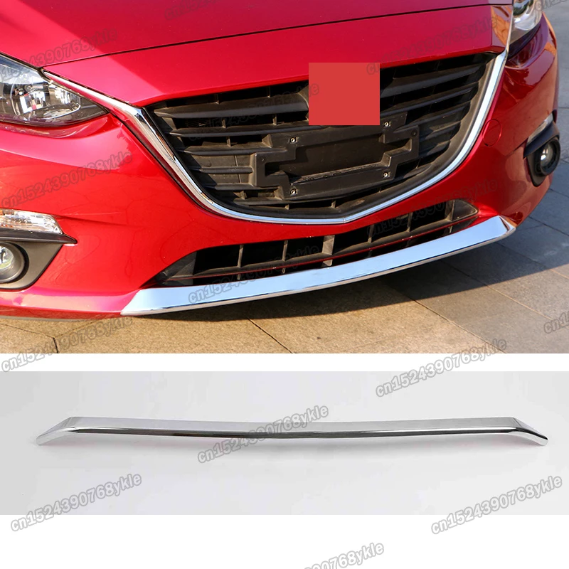 マツダ3mazda3axela-bm-2013-2014-2015用の光沢のあるシルバーフロントバンパーエクステリアスタイルの保護2016