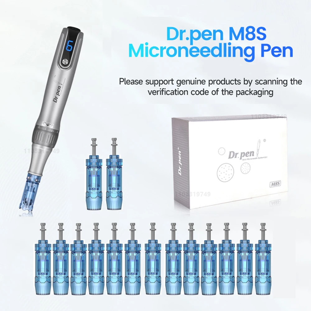 Dr Pen Ultima M8S Microneedling Pen - Wireless Microneedle Professional Dermapen Stamp Per Face & Hair Beard Growth Mts Machine