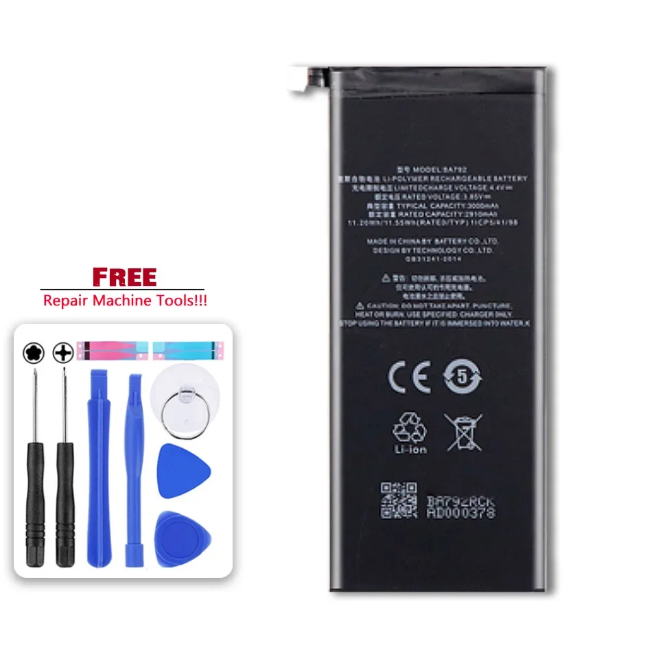

For Meizu Pro7 BA792 BA 792 3000mAh Extreme Replacement Battery For Meizu Pro 7 BA792 Bateria Mobile Phone Batteries + tools