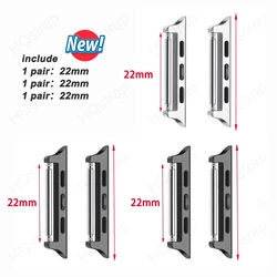 6 - Pack Stainless Steel Connector Adapter - 42mm or 44mm 45mm (22mm 1Silver 2Black)