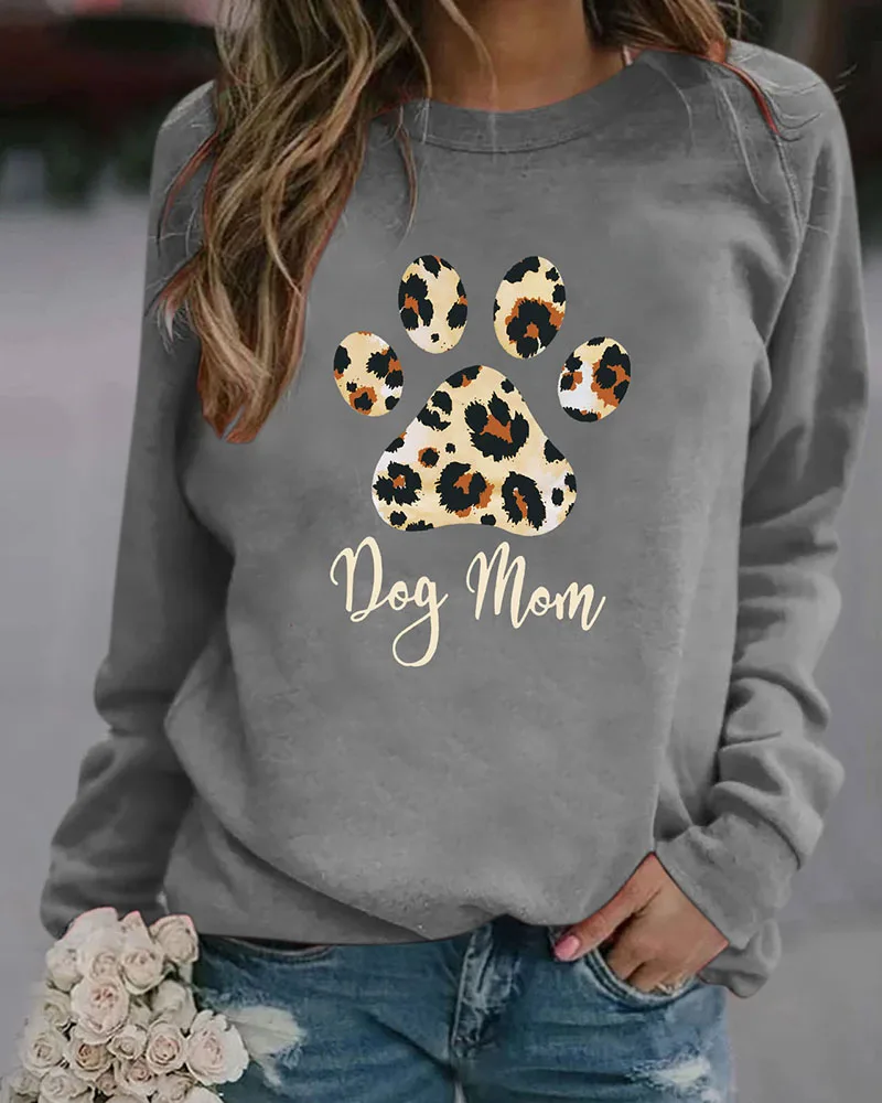

Autumn Ladies New Long Sleeve Fashion T-Shirt Animal Claw Cute Print Long Sleeve Daily Wear Ladies Long Sleeve T-Shirt 2022