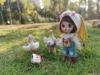 Ob11 Bjd doll clothes Denim strap suit 3