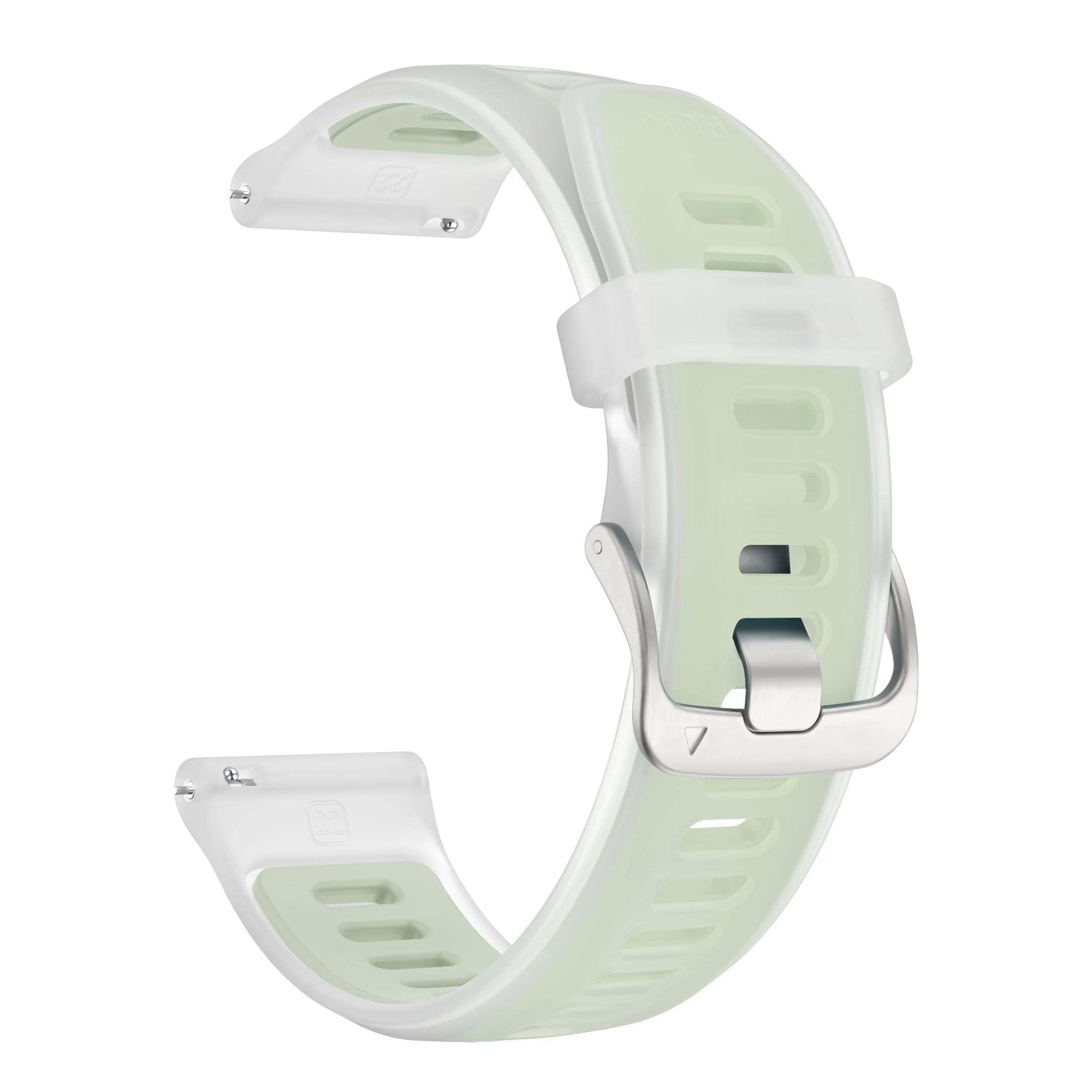 18 mm 20 mm 22 mm durchscheinendes zweifarbiges Silikonband für Garmin Forerunner 570 265 255 165 265S Vivoactive 6 5 4 4S Venu 3S 3 Armband – Detail 2