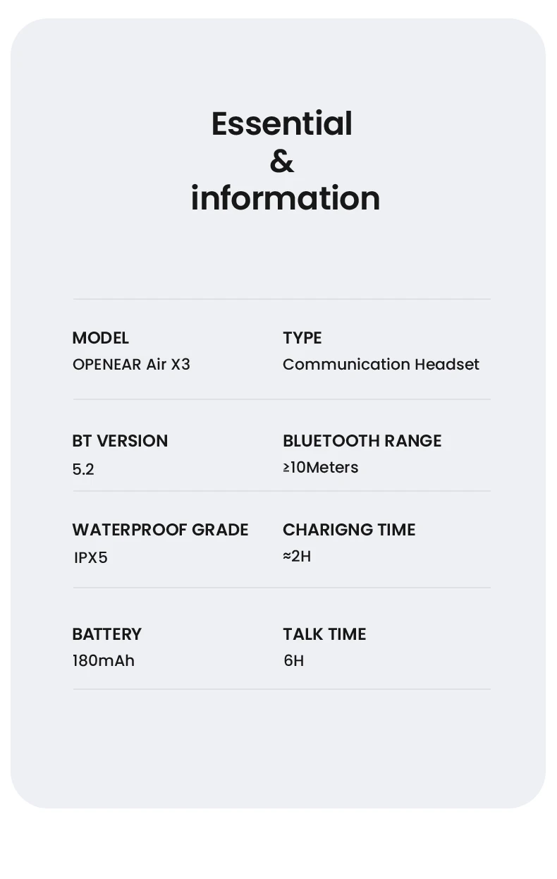 EASYBUDS Handsfree Bluetooth Air Bone Conduction Earp With Noise Cancelling Boom Microphone Business Open Ear_voghion.com