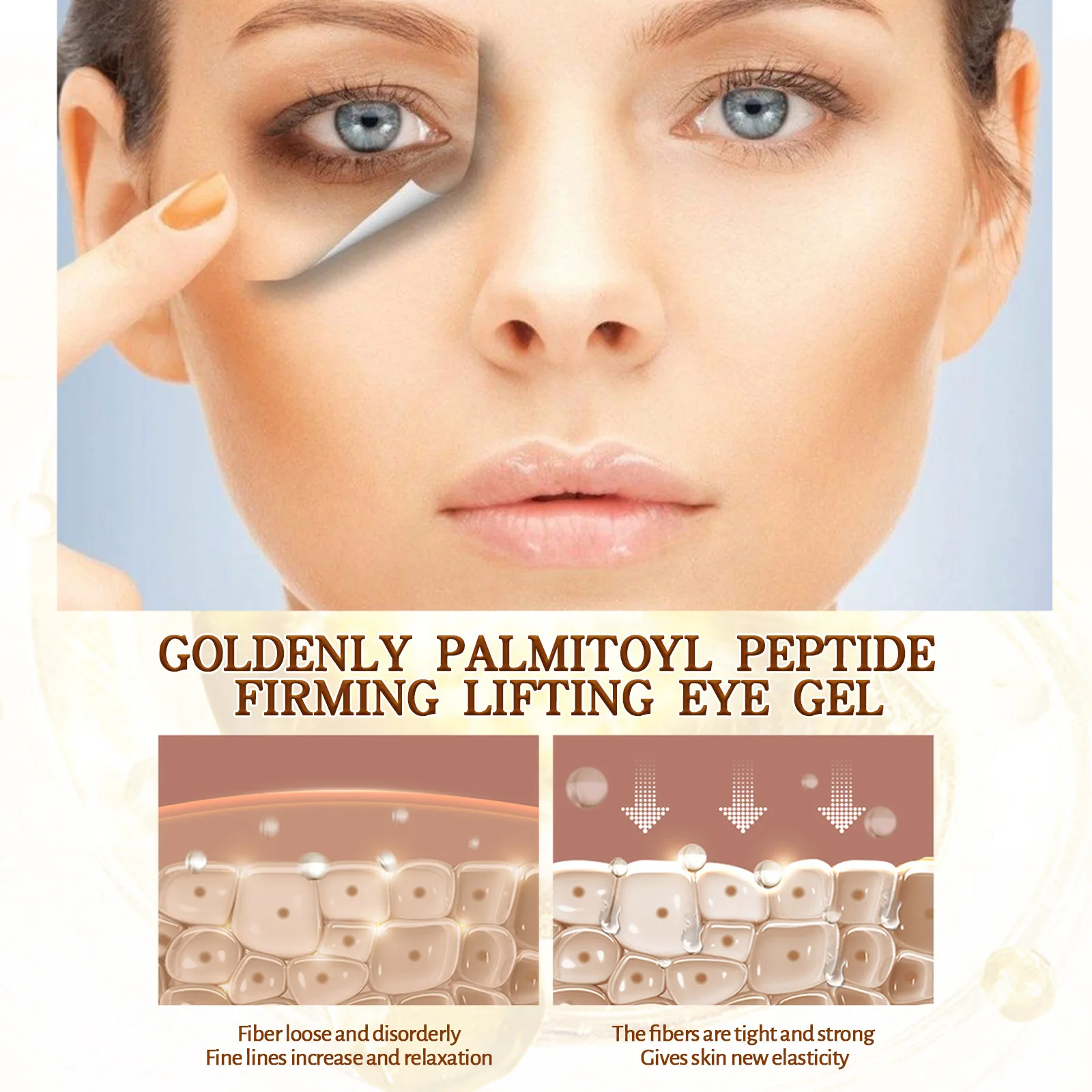 Eelhoe Gold Palm Coffee Eye Cream Fading Wrinkle Dark Circles Moisturizing Firming Eye Skin Anti-Wrinkle Cream Makeup Set eye makeup set makeup set makeup kit