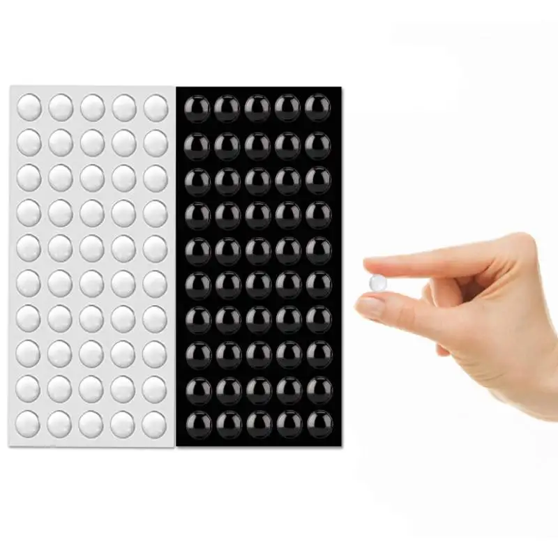 100pcs Clear Rubber Feet Self-Adhesive Silicone Bumper Pad Cabinet Drawer Bumper Door Stopper for Furniture Wall Picture Frames