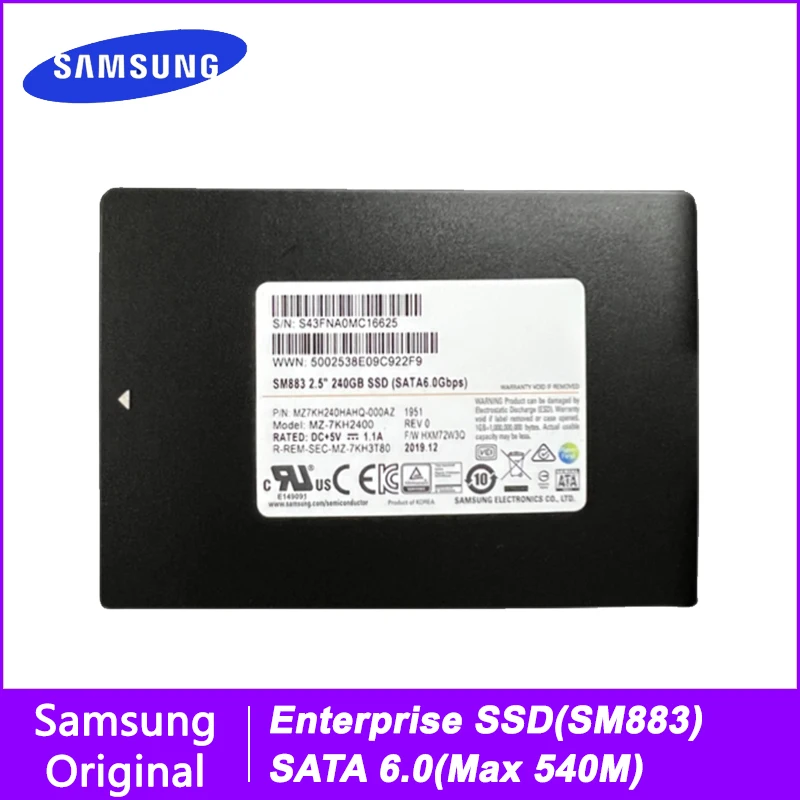 hvor som helst Sprængstoffer Gutter SAMSUNG SM883 SATA 6.0 Enterprise SSD 240GB 480GB 960GB 1.92TB 3.84TB  Internal Solid State Disk Hard Disk HDD HD For Server - AliExpress