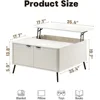 Coffee Table, Lift Top Coffee Table for Living Room, 35.4" Square Coffee Table with Storage, Modern Fluted Center Table with Hid 2