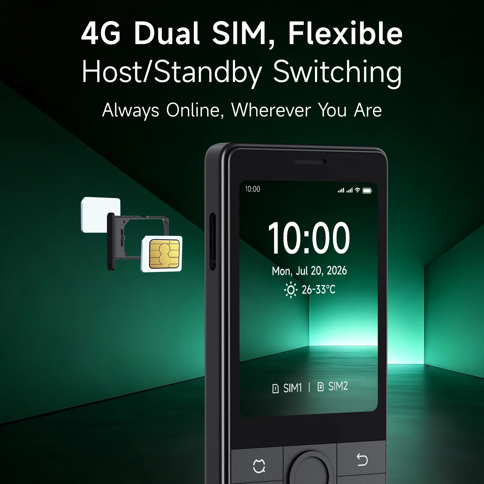 No Camera Duo Qin J36 Global Version Big Battery Dual Sim Card 4G Smart Feature Phone Android 13 Physical Keyboard