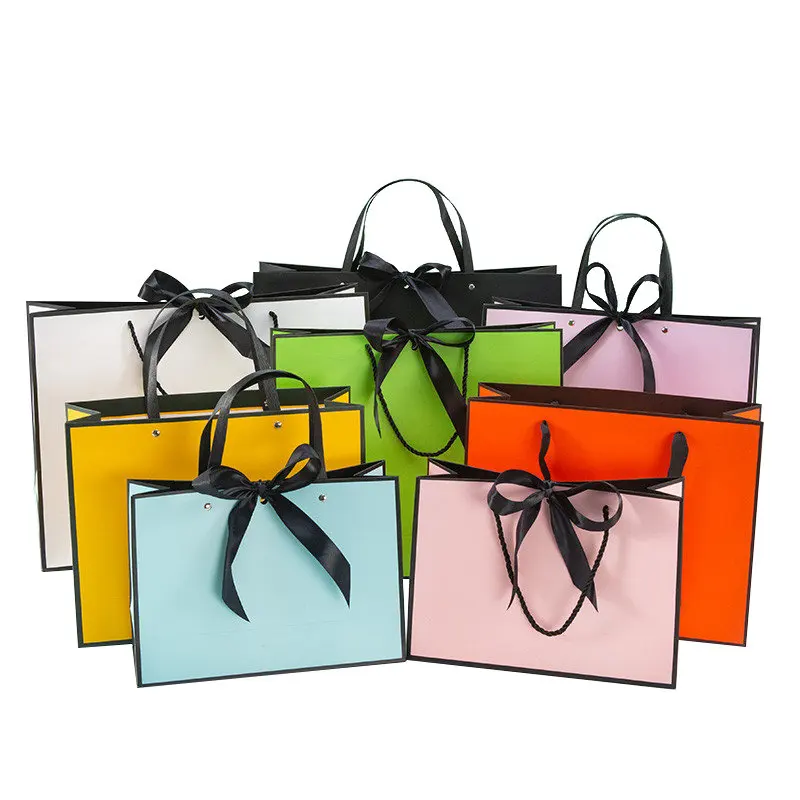 10pcs Paper Gift Bags Clothing Store Handbags Kraft Shopping Thickened Packaging | Дом и сад