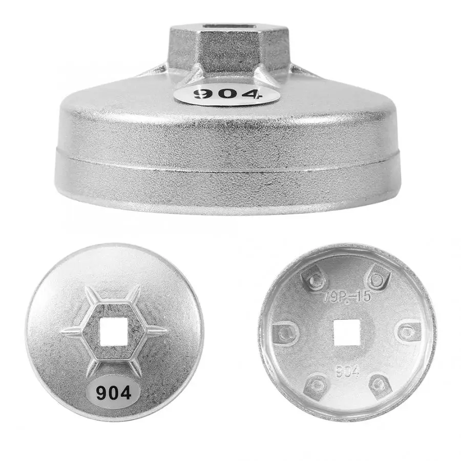 15 Flutes Oil Filter Cap Wrench Tool,Cuque Oil Filter Wrench Cap Housing Tool Remover 904 79mm Aluminum tool