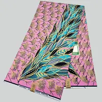 100% cotton wax printed fabric, printing with golden pearl powder, DIY making and sewing clothes, dress, shoes and bag