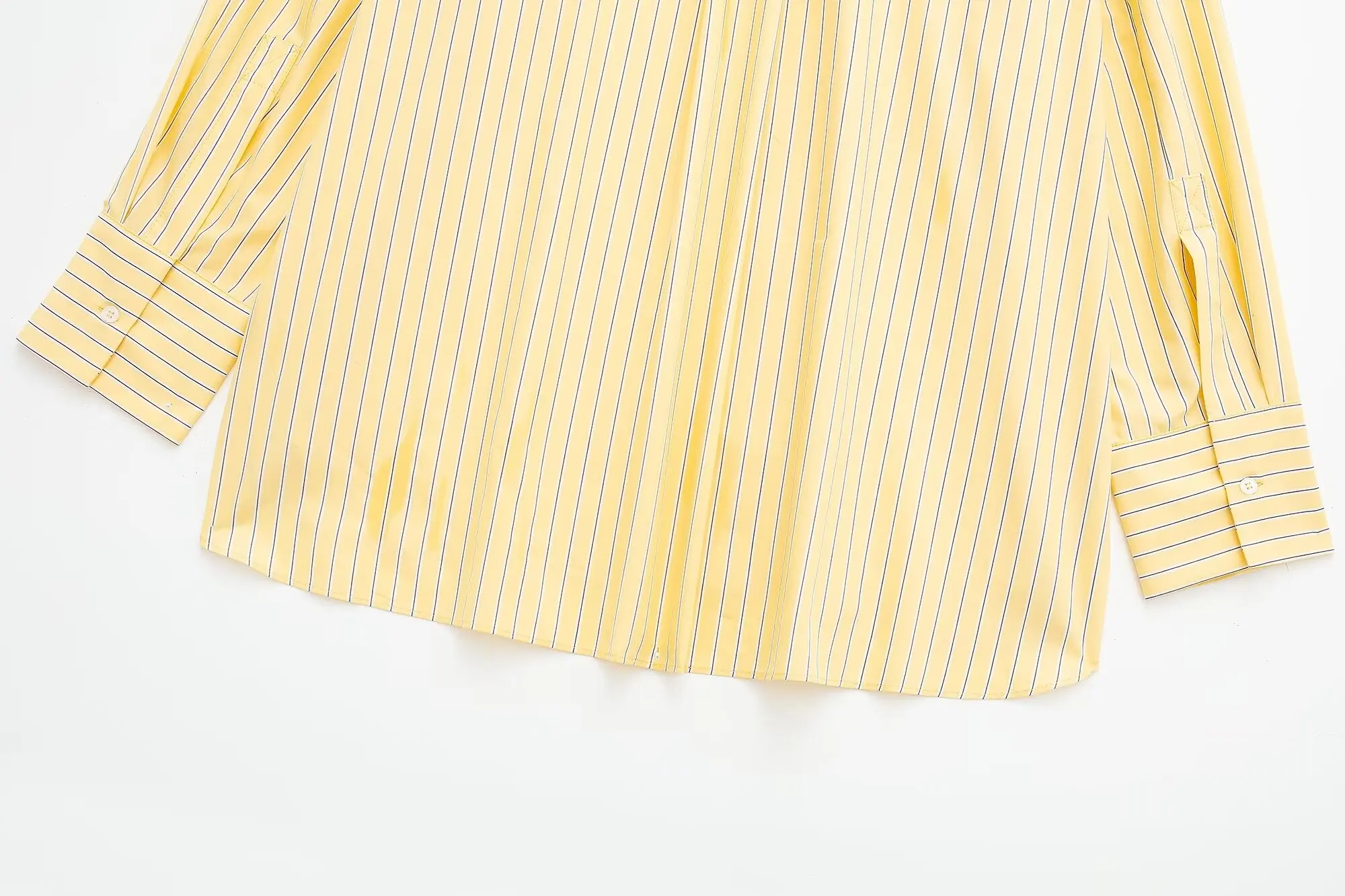 Tangada 2024 Women Yellow Striped Blouse Shirt Long Sleeve Chic Female Loose Top 3H0269