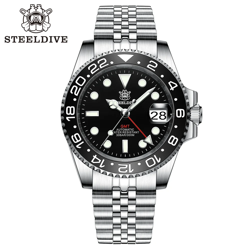

STEELDIVE Official SD1993 Multi Time Zone Multi Color Dial Mechanical Wristwatch NH34 Movement Swiss Luminous 30Bar Waterproof