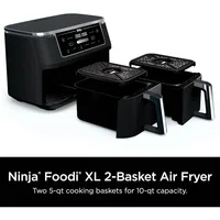 Ninja Air Fryer, Roast, Bake, Crisps, Broil, Reheats, Keep Warm, 10-in-1, Fries, Frozen Food, Veggies, Meat, 10 QT, Black, DZ302 2