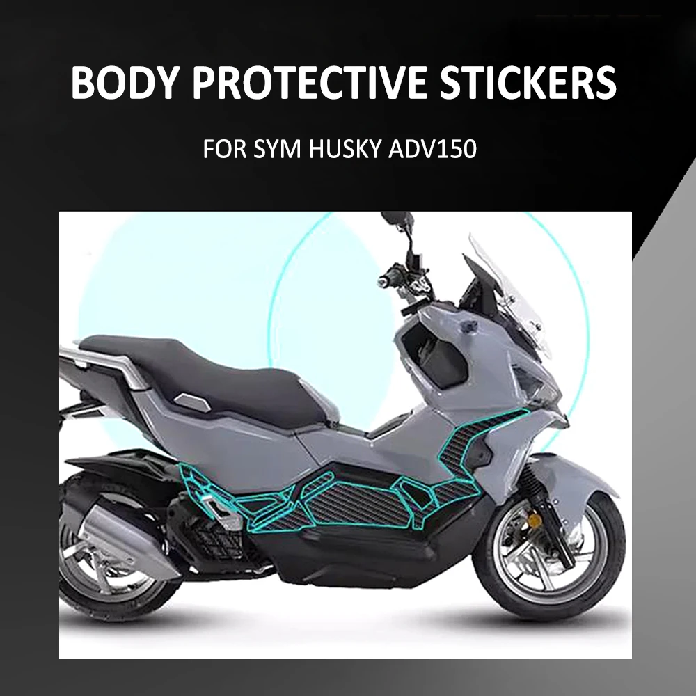 

Motorcycle Body Anti Scratch Rubber Carbon Fiber Pattern Decorative Decal Protective Sticker Pad FOR SYM HUSKY ADV150 ADV 150