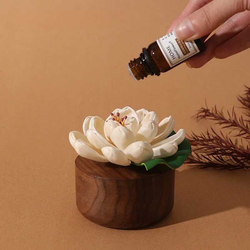 Wooden Diffuser Set with Essential oil, Sola Flower Diffuser Home Fragrance Decoration