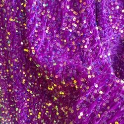 Vibrant Orange Pink Stretch Velvet Sequin Fabric for Apparel and Decor Projects (Purple Red)